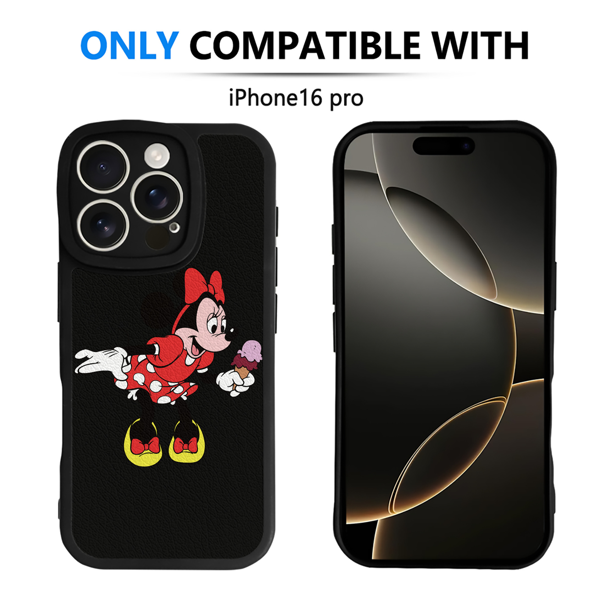 （画像用） ミッキーマウス Mickey Mouse 【iPhone 16シリーズ対応】シリコンスマホケース（レザー調） 材質：シリコン